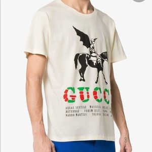 Gucci Cotton Winged Jockey Guccy Logo T-shirt
